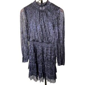 Express Blue Long Sleeve Dress